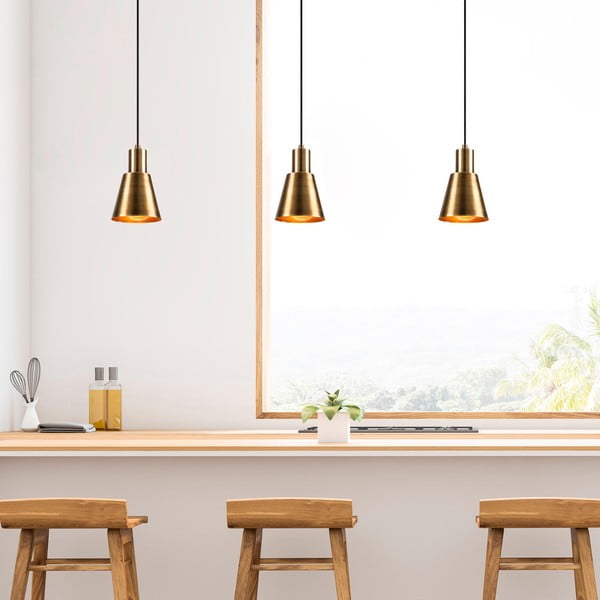 Kabantis šviestuvas juodos spalvos/auksinės spalvos ø 14 cm Kem – Opviq lights-image-1