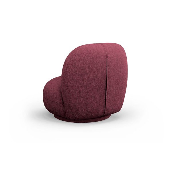 Bordo spalvos pasukamas krėslas iš šenilinio audinio Chuck – Micadoni -image-3