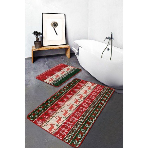 Iš velveto vonios kilimėliai 2 vnt. 60x100 cm Merry Christmas – Mila Home-image-2
