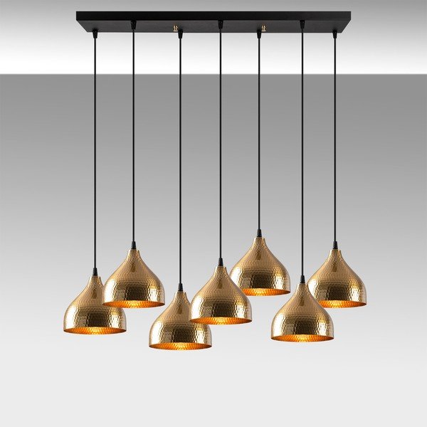 Kabantis šviestuvas juodos spalvos/auksinės spalvos su metaliniu gaubtu Tattoo – Opviq lights-image-4