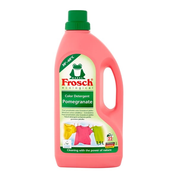 Spalvotų drabužių skalbimo želė Frosch su granatų kvapu, 1,5 l (22 skalbimai)