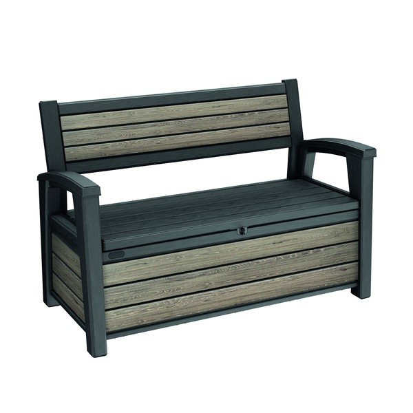 Rudos spalvos plastikinis sodo suoliukas Deco – Keter