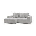 Šviesiai pilkos spalvos sulankstoma/su sandėliavimo vieta kampinė sofa iš boucle (su kairiuoju kampu/su gultu) Roxelane – Bobochic Paris