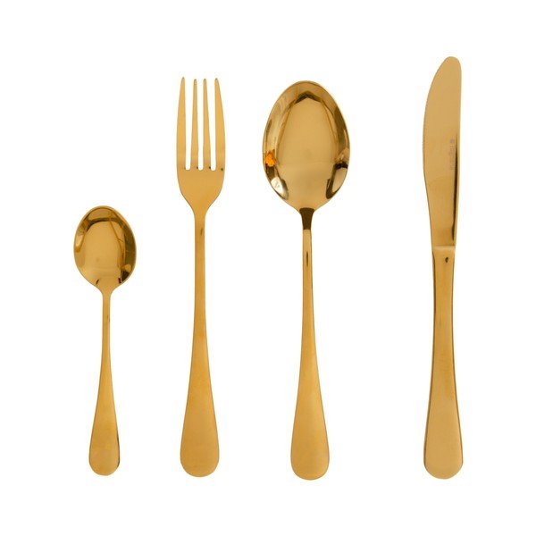 Stalo įrankiai auksinės spalvos iš nerūdijančio plieno 24 vnt. – Ixia