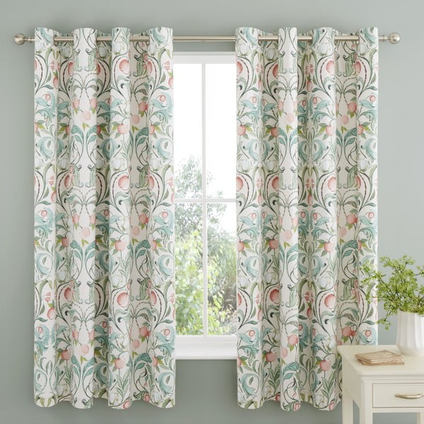 Žalios spalvos/rožinės spalvos užuolaidos 2 vnt. 168x183 cm Clarence Floral – Catherine Lansfield-image-1