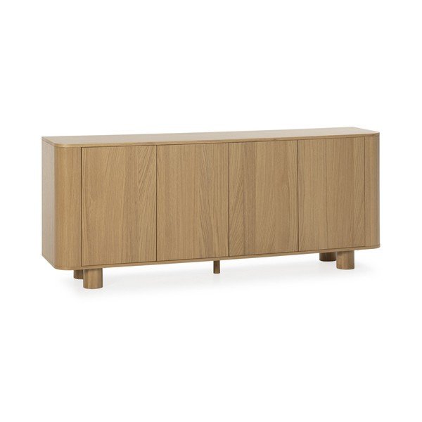 Natūralios spalvos šoninė spintelė iš ąžuolo 180x75x40 cm Padoc – MOME