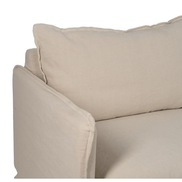 Kreminės spalvos iš lino sofa 200 cm – Ixia-image-4