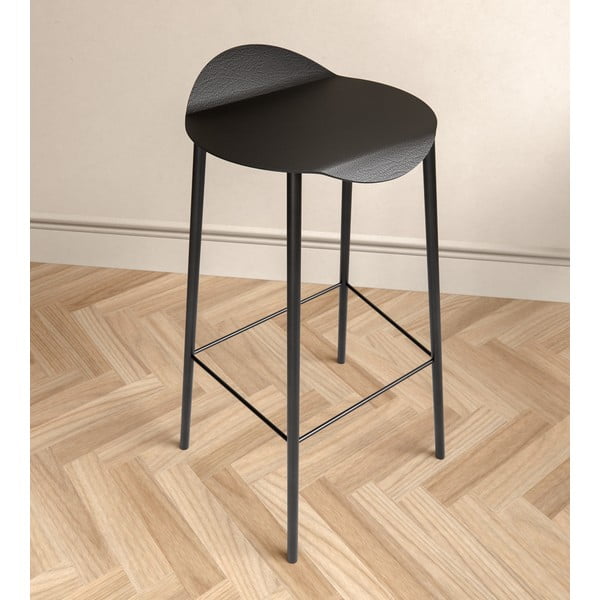 Juodos spalvos iš odos baro taburetė Flamingo Bull – LIND DNA-image-2