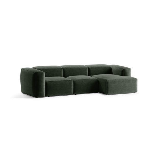 Žalios spalvos kampinė sofa (su dešiniuoju kampu/su gultu) Bergamo – Cosmopolitan Design-image-2
