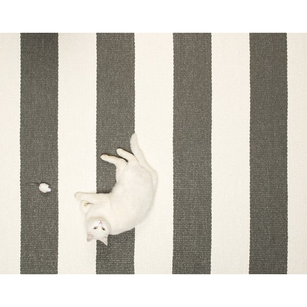 Antracito spalvos/kreminės spalvos lauko kilimas 70x300 cm Bob Charcoal Linen – Pappelina-image-2