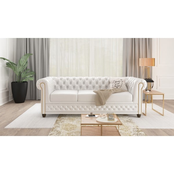 Balta dirbtinės odos sofa 203 cm York - Ropez-image-3
