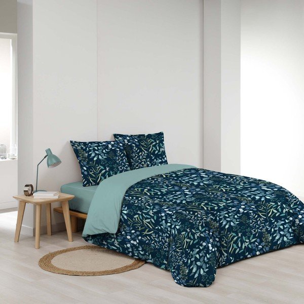 Mėlynos spalvos iš medvilnės dvigulė patalynė 3 dalių 200x200 cm Stacy – douceur d'intérieur-image-3