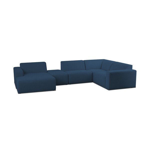 Iš boucle kampinė sofa tamsiai mėlynos spalvos („U“ formos) Roxy – Scandic-image-1