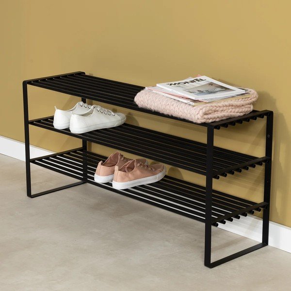 Juodos spalvos iš metalo spintelė batams 100x48,5x29 cm Rex – Spinder Design-image-1