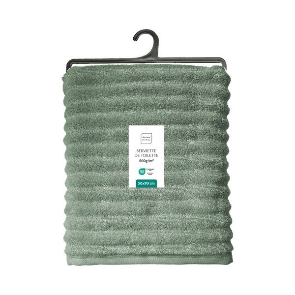 Žalios spalvos iš frote audinio iš medvilnės rankšluostis 50x90 cm Maya – douceur d'intérieur-image-4