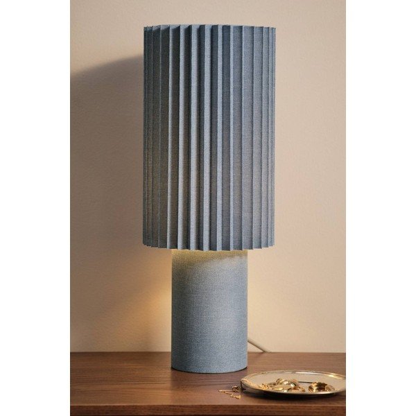 Mėlynos spalvos iš lino stalinis šviestuvas (aukštis 45 cm) Harriet – Jotex-image-1