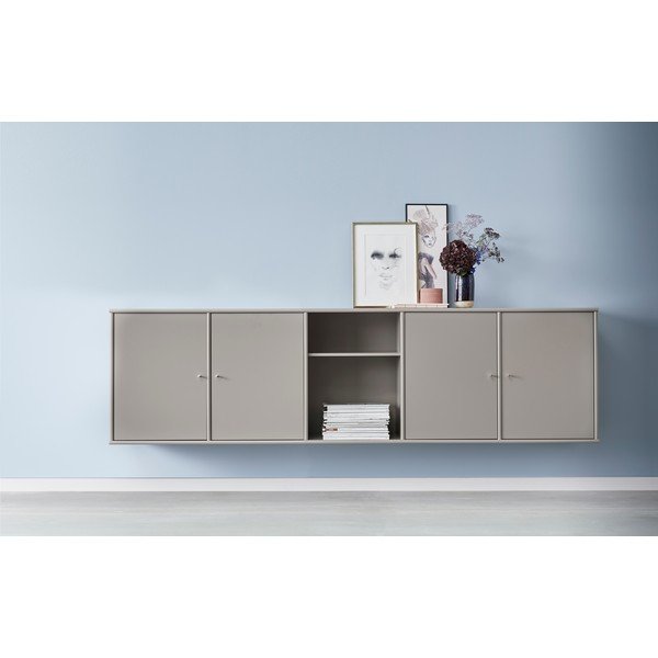Pilka žema komoda 220x61 cm Mistral - Hammel Furniture-image-1