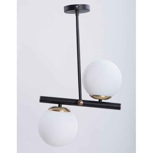 Lubinis šviestuvas juodos ir baltos spalvos ø 15 cm su stiklo gaubtu Libra – Squid Lighting