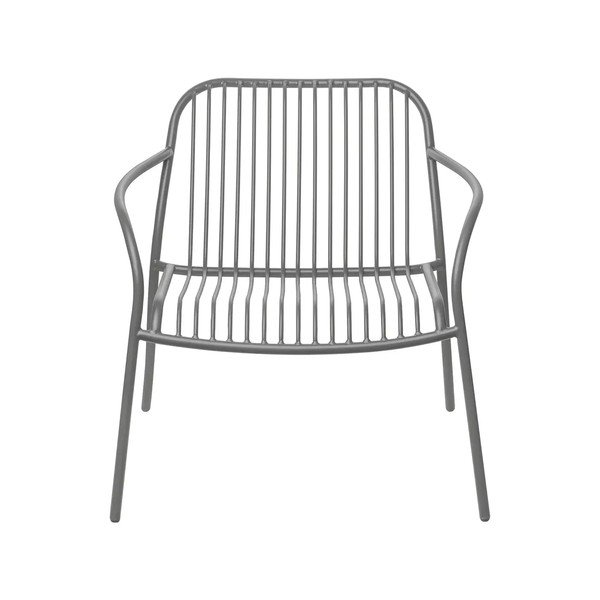Pilkos spalvos metalinis sodo krėslas Yua Wire – Blomus-image-2