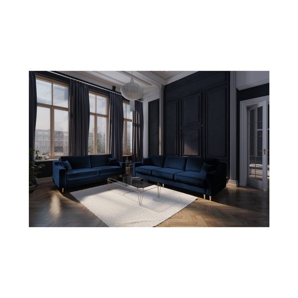 Tamsiai mėlyna dvivietė sofa Mazzini Sofas Marigold-image-2