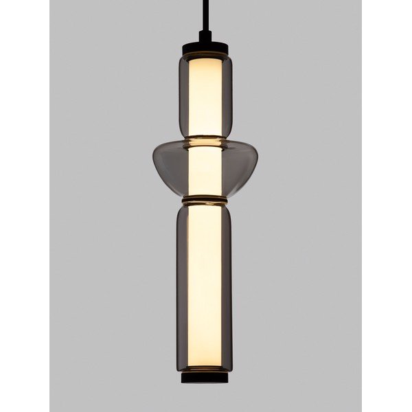 Pilkos spalvos iš stiklo kabantis šviestuvas LED su pritemdymo funkcija ø 12 cm Ulon – Nova Luce-image-1