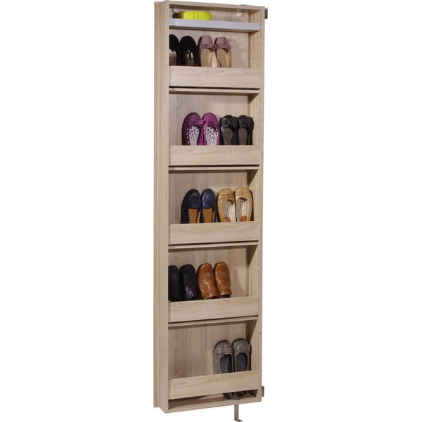 Natūralios spalvos koridoriaus spintelė iš ąžuolo 50x195x18 cm Rotary – Germania-image-2