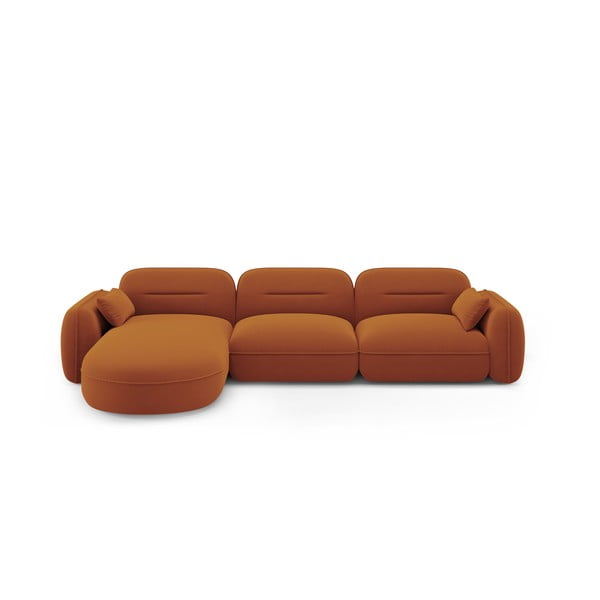 Iš velveto kampinė sofa oranžinės spalvos (su kairiuoju kampu) Audrey – Interieurs 86
