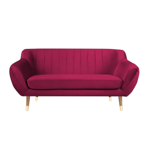 Rožinio aksomo sofa Mazzini Sofas Benito, 158 cm
