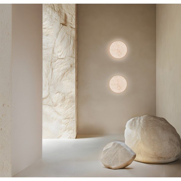 Matinės baltos spalvos iš akmens sieninė lempa LED su pritemdymo funkcija Bobbin – Trio Select-image-2