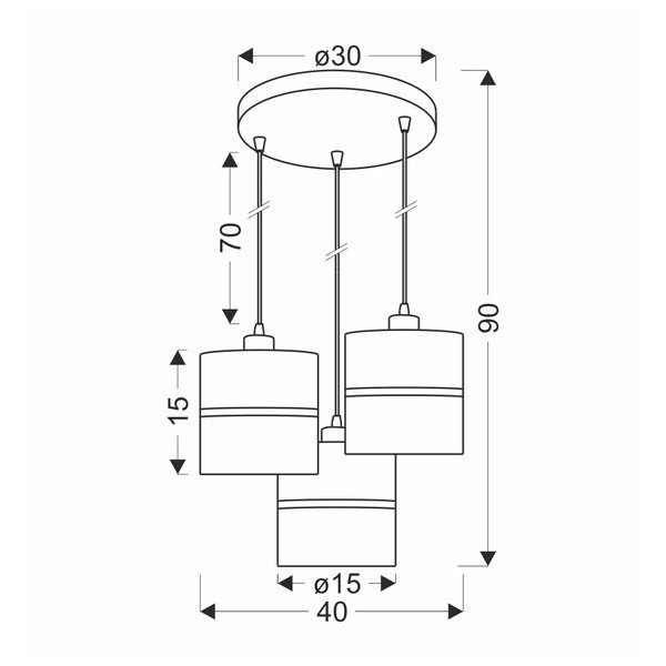 Kabantis šviestuvas juodos spalvos ø 15 cm su tekstiliniu gaubtu Assam – Candellux Lighting-image-3