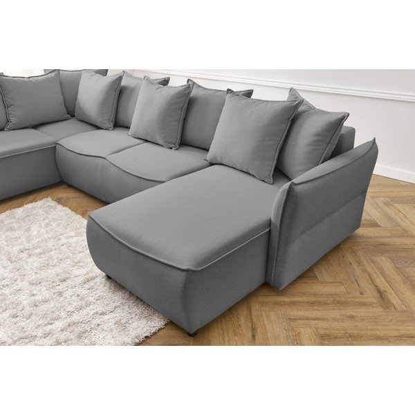 Sulankstoma kampinė sofa šviesiai pilkos spalvos (su kairiuoju kampu) Leon – Bobochic Paris-image-1