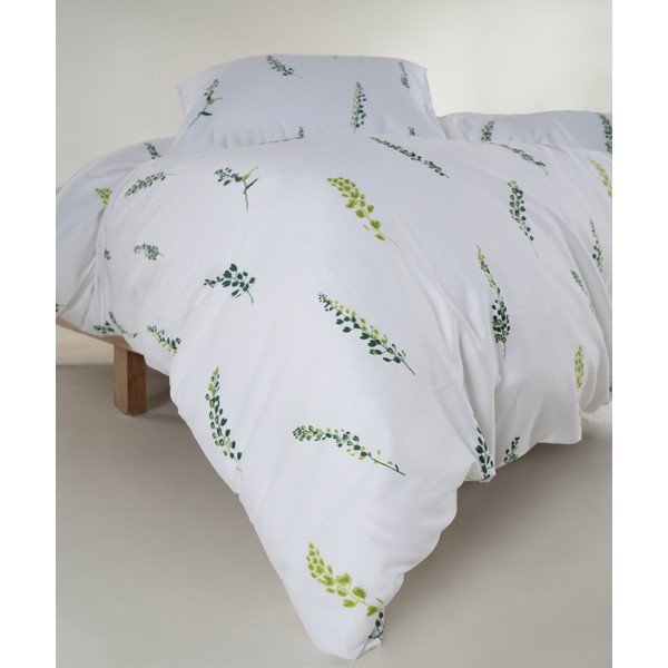 Baltos spalvos/žalios spalvos iš satino medvilnės dvigulė/itin ilga patalynė 240x220 cm Marseille Floral – Mila Home Luxury-image-3
