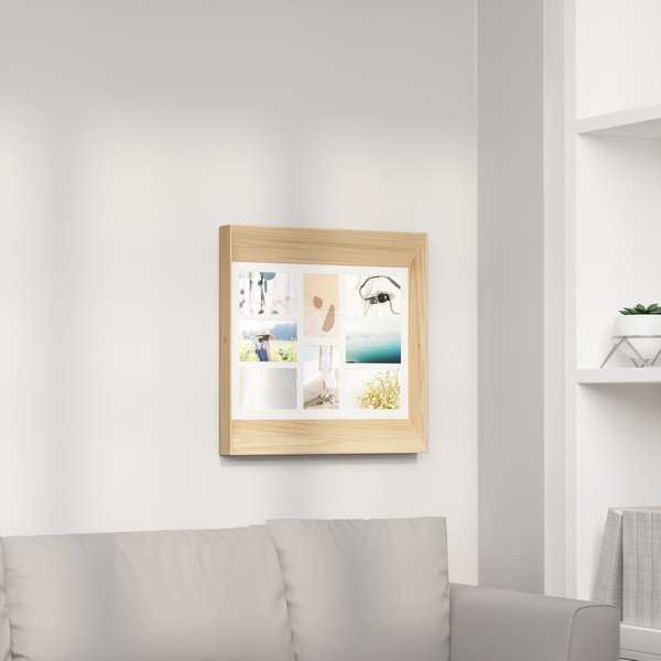 Pakabinamas rėmelis iš medienos natūralios spalvos 50x50 cm Lookout – Umbra-image-3