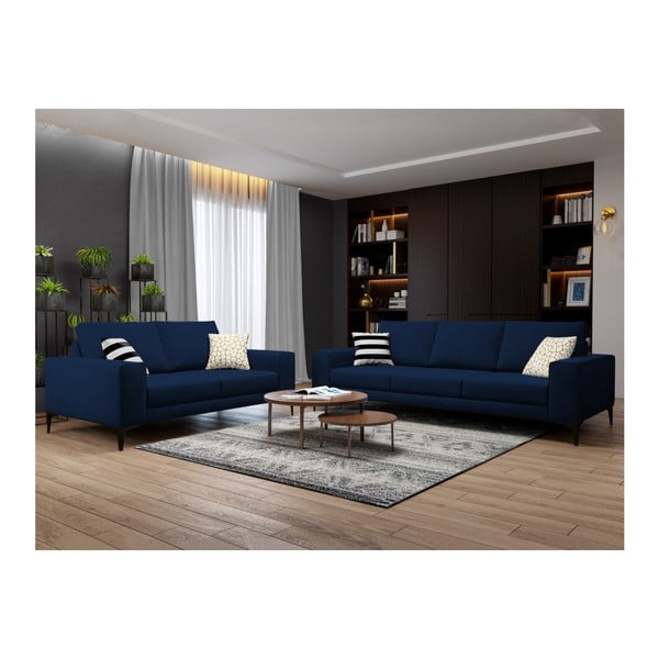 Tamsiai mėlyna sofa "Cosmopolitan Design Lugano", 239 cm-image-4