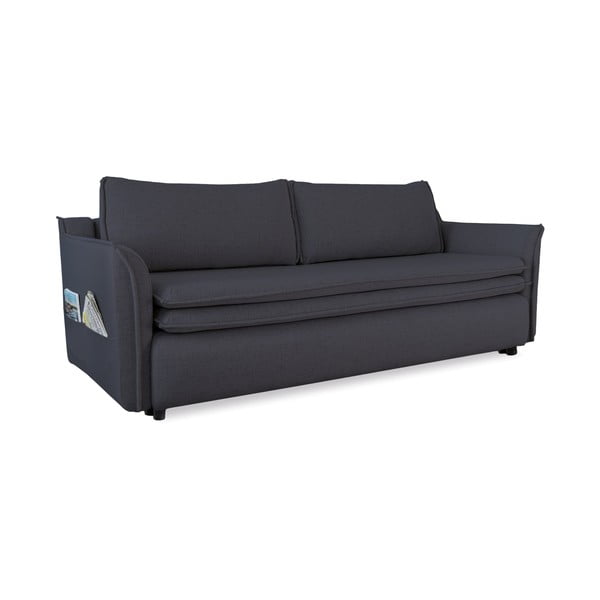 Tamsiai pilkos spalvos aksominė sofa-lova Miuform Tender Eddie