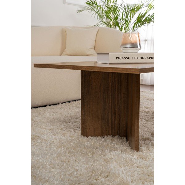 Tamsiai rudos spalvos kavos staliukas iš riešutmedžio 60x119 cm Sabin – Kalune Design-image-4