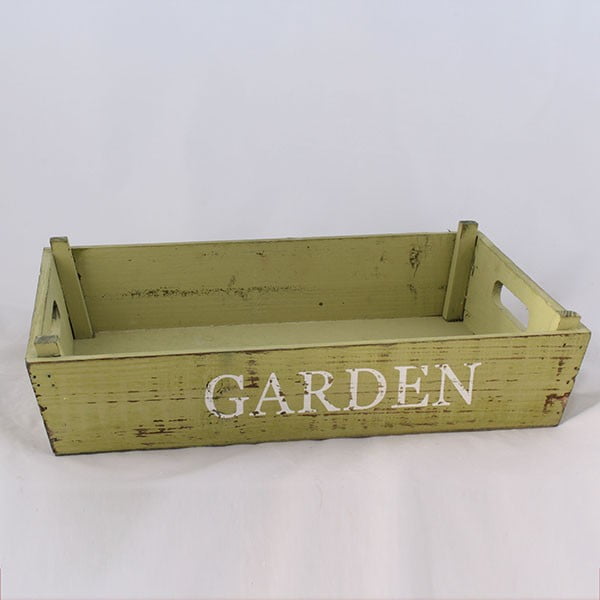 Medinė dėžė "Garden", šviesiai žalia
