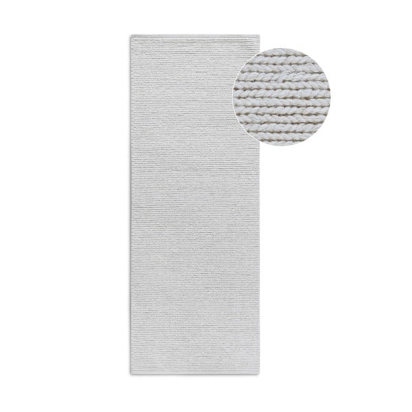 Rankų darbo baltos spalvos iš vilnos kilimas 80x200 cm Francois – Villeroy&Boch