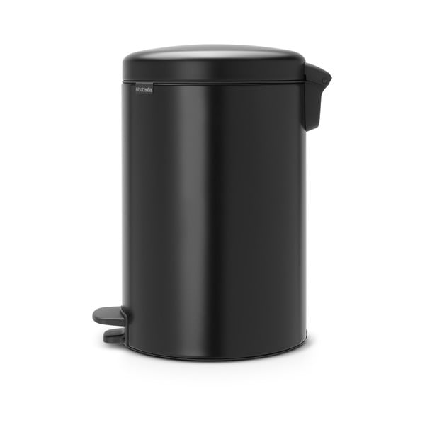 Matinės juodos spalvos iš plieno šiukšliadėžė su pedalu 20 l NewIcon – Brabantia