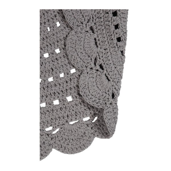 Pilkas rankomis megztas medvilninis kilimas Nattiot Alma, ⌀ 120 cm-image-2