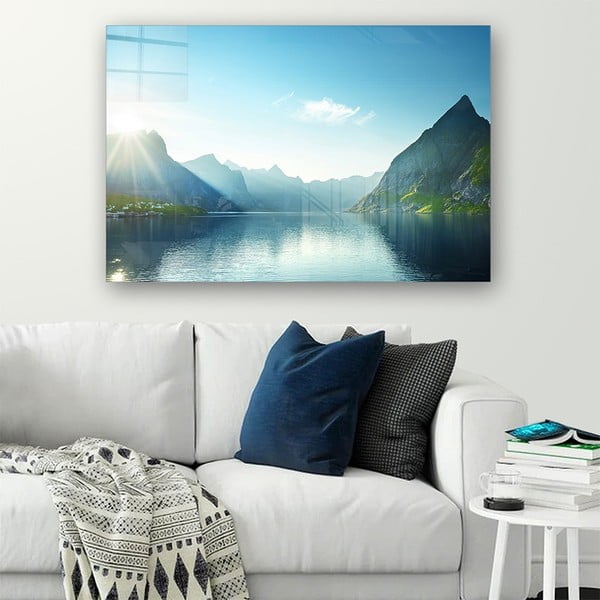 Paveikslas ant stiklo 70x50 cm Fjord - Wallity-image-1