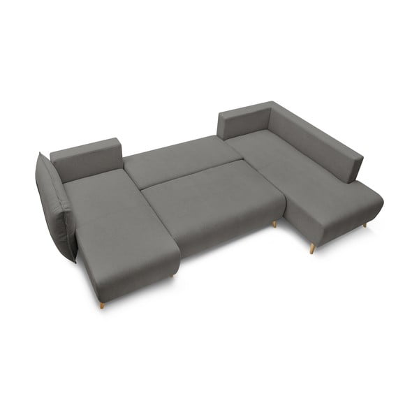 Sulankstoma kampinė sofa pilkos spalvos (su dešiniuoju kampu/„U“ formos) Nessa – Bobochic Paris-image-4