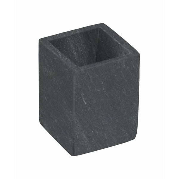 Tamsiai pilkos spalvos iš marmuro dantų šepetėlio indas Aixa – Kave Home