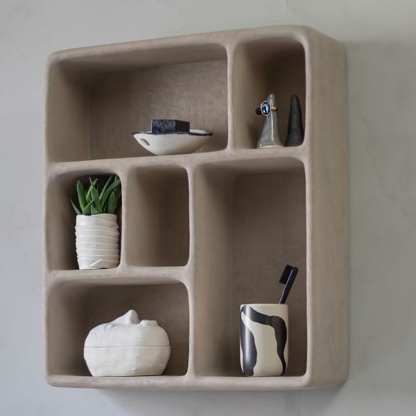 Šviesiai pilka dviaukštė lentyna akmens dekore Art Studio - Mette Ditmer Denmark-image-1