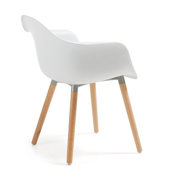 Baltas krėslas su bukmedžio medienos kojomis Kave Home Kenna-image-2