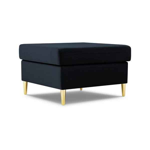 Tamsiai mėlynos spalvos iš velveto taburetė Kyoto – Cosmopolitan Design-image-1