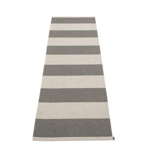 Antracito spalvos/kreminės spalvos lauko kilimas 70x225 cm Bob Charcoal Linen – Pappelina