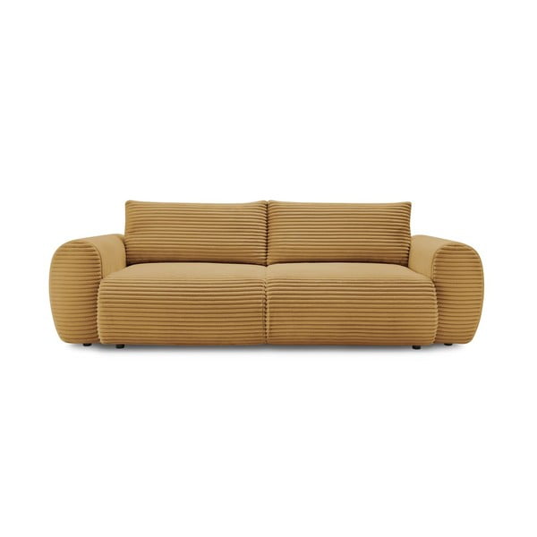 Iš kordinio velveto sulankstoma sofa garstyčių spalvos 257 cm Lucien – Bobochic Paris
