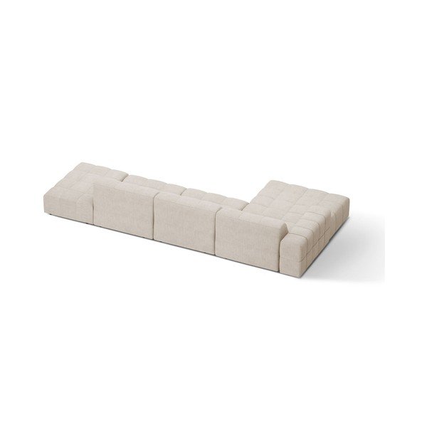 Kreminės spalvos kampinė sofa iš šenilinio audinio (su kairiuoju kampu/su gultu) Chicago – Cosmopolitan Design-image-2