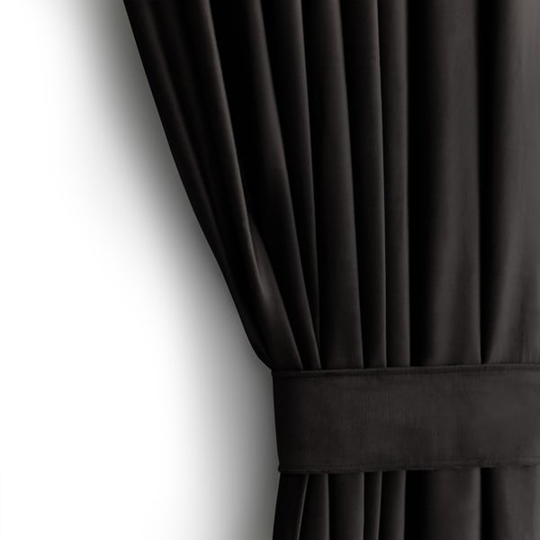 Juodos spalvos iš velveto pritemdymas (dalinis užtemimas) užuolaida 140x270 cm – Restilo-image-3